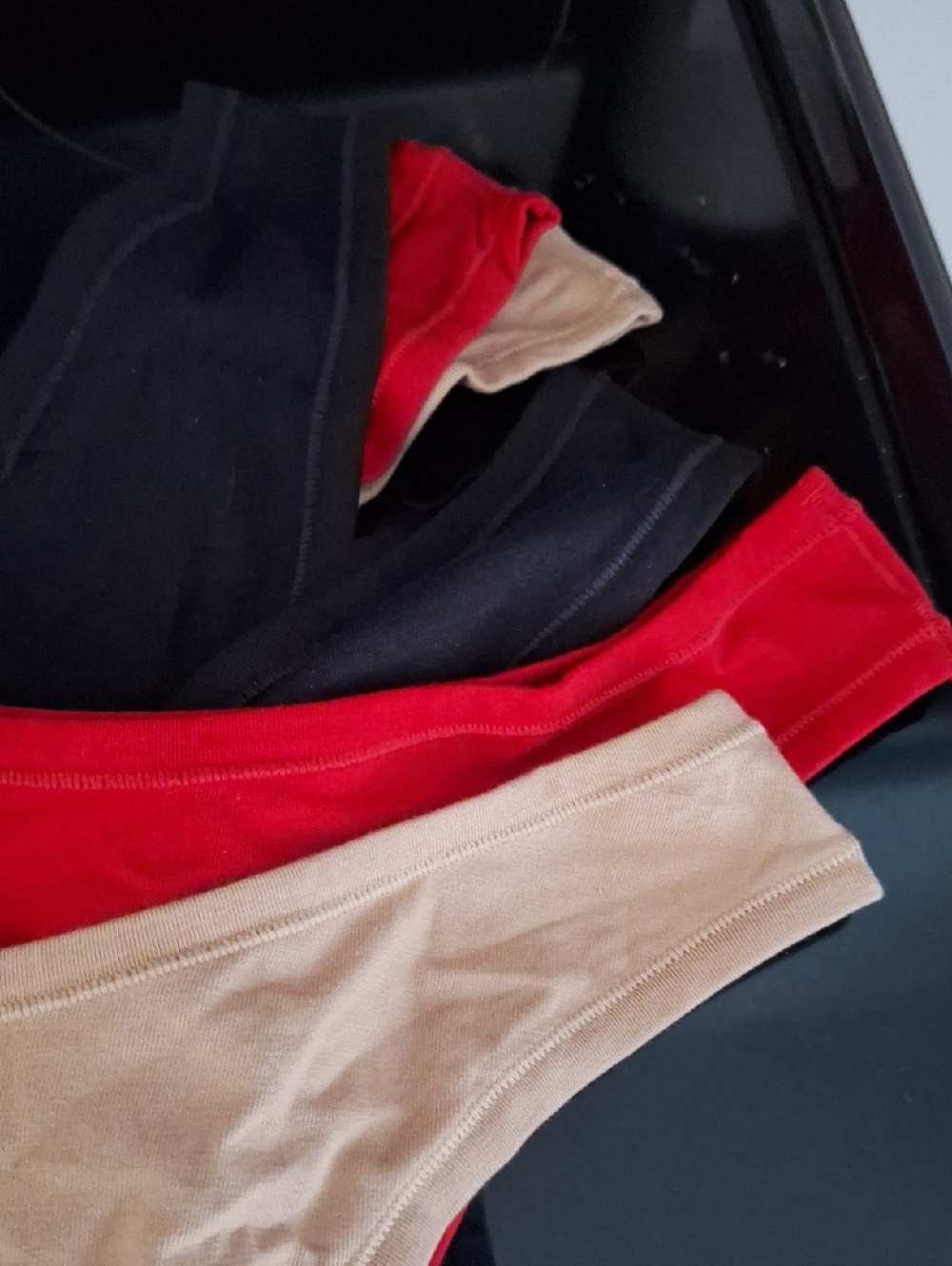 Quince Organic Cotton Thong (6-pack) Black Red Tan  S NEW - Picture 3 of 5